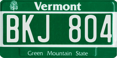 VT license plate BKJ804