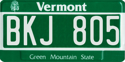 VT license plate BKJ805