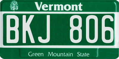 VT license plate BKJ806