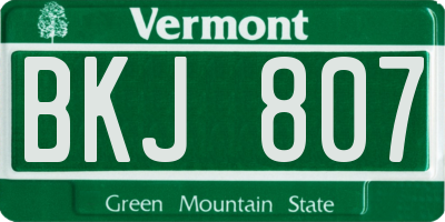 VT license plate BKJ807