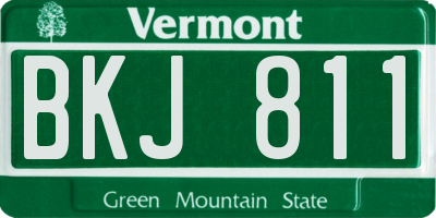 VT license plate BKJ811