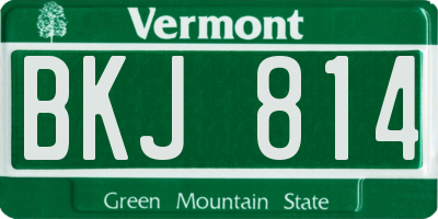 VT license plate BKJ814