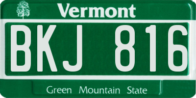 VT license plate BKJ816