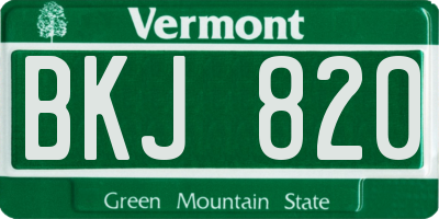 VT license plate BKJ820