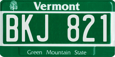 VT license plate BKJ821