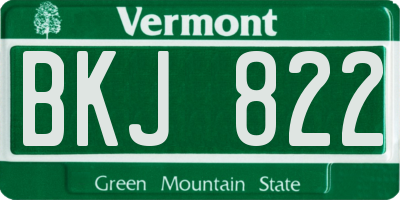 VT license plate BKJ822