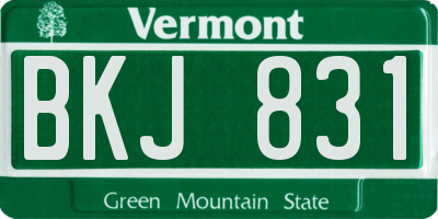 VT license plate BKJ831