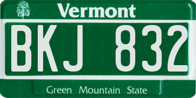 VT license plate BKJ832