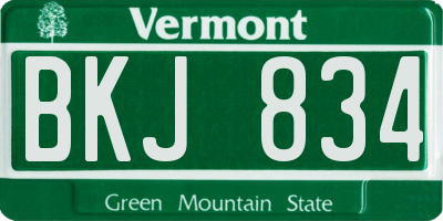 VT license plate BKJ834