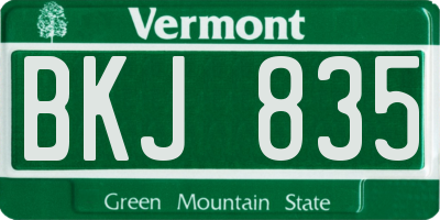 VT license plate BKJ835