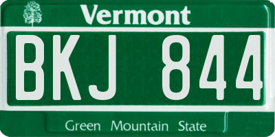 VT license plate BKJ844