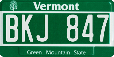 VT license plate BKJ847