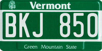 VT license plate BKJ850