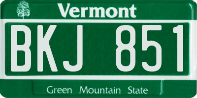 VT license plate BKJ851
