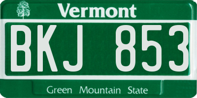 VT license plate BKJ853
