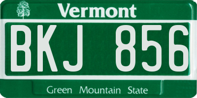 VT license plate BKJ856
