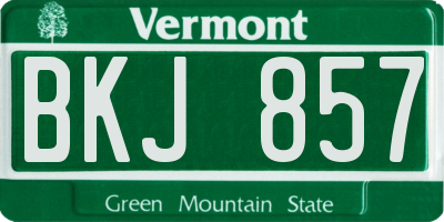 VT license plate BKJ857