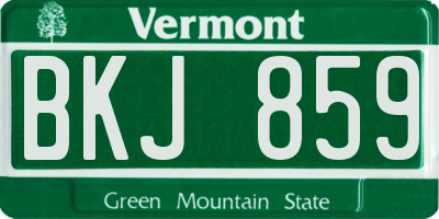 VT license plate BKJ859