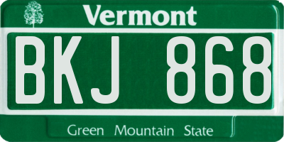 VT license plate BKJ868
