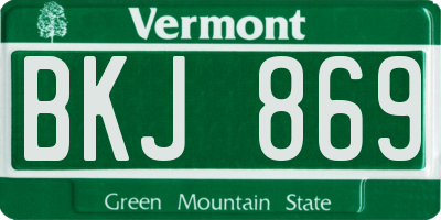 VT license plate BKJ869