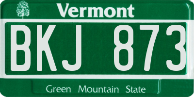 VT license plate BKJ873