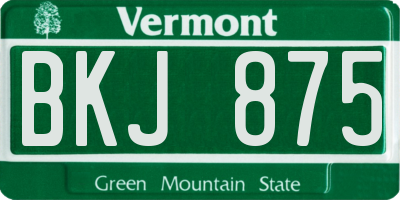 VT license plate BKJ875