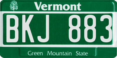 VT license plate BKJ883