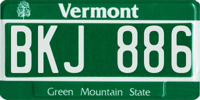 VT license plate BKJ886