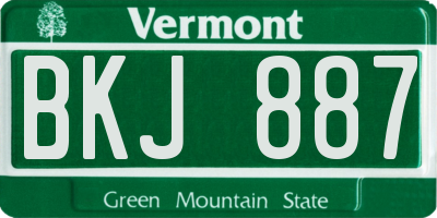 VT license plate BKJ887