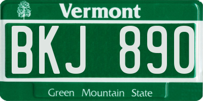 VT license plate BKJ890