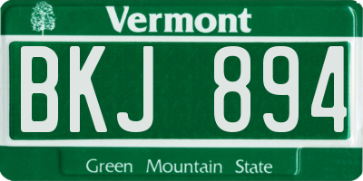 VT license plate BKJ894