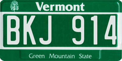 VT license plate BKJ914