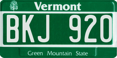 VT license plate BKJ920