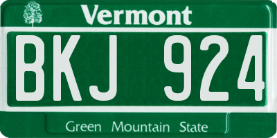 VT license plate BKJ924