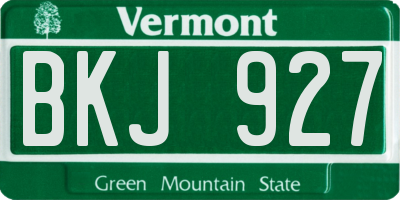 VT license plate BKJ927