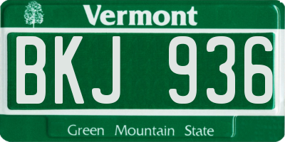 VT license plate BKJ936
