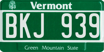 VT license plate BKJ939