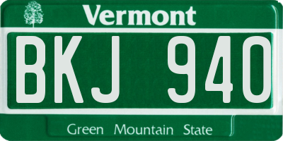 VT license plate BKJ940