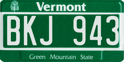 VT license plate BKJ943