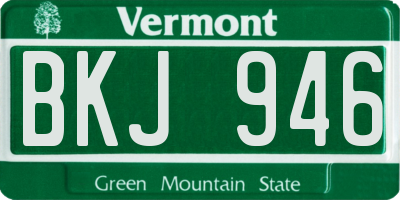 VT license plate BKJ946