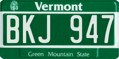 VT license plate BKJ947