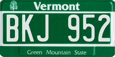 VT license plate BKJ952