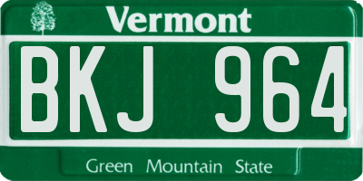 VT license plate BKJ964