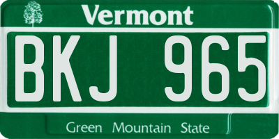 VT license plate BKJ965