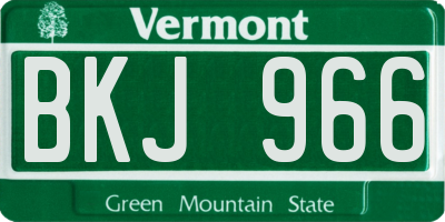 VT license plate BKJ966