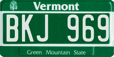 VT license plate BKJ969
