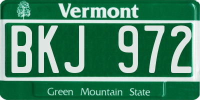 VT license plate BKJ972