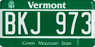 VT license plate BKJ973