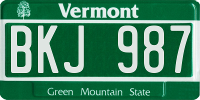 VT license plate BKJ987