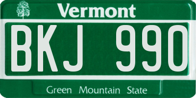 VT license plate BKJ990